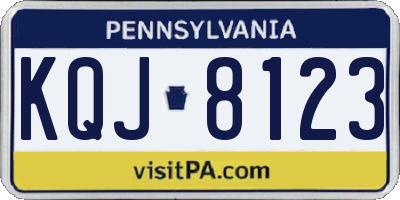 PA license plate KQJ8123
