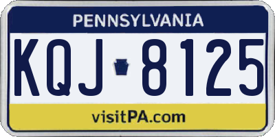 PA license plate KQJ8125