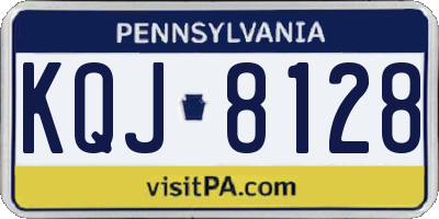 PA license plate KQJ8128