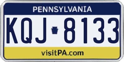 PA license plate KQJ8133
