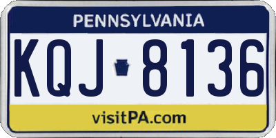 PA license plate KQJ8136