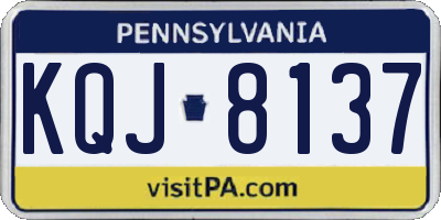 PA license plate KQJ8137