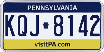 PA license plate KQJ8142