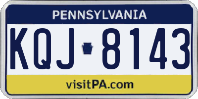 PA license plate KQJ8143