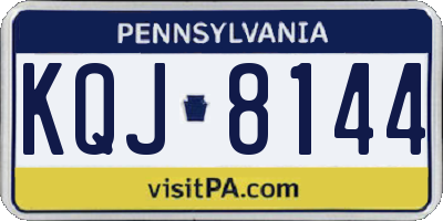 PA license plate KQJ8144