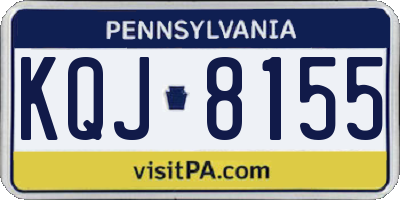 PA license plate KQJ8155
