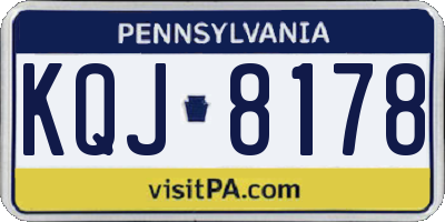 PA license plate KQJ8178