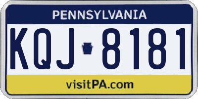 PA license plate KQJ8181