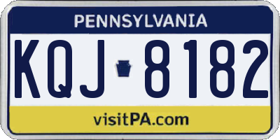 PA license plate KQJ8182