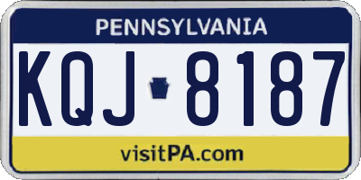 PA license plate KQJ8187