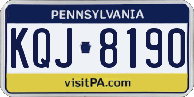 PA license plate KQJ8190