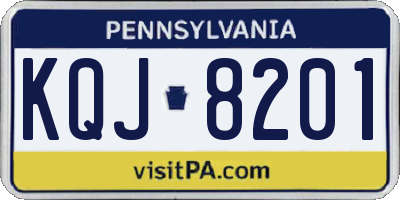 PA license plate KQJ8201
