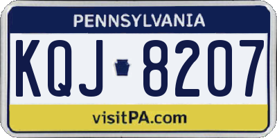 PA license plate KQJ8207