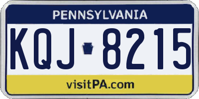 PA license plate KQJ8215