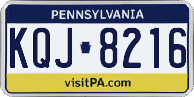 PA license plate KQJ8216