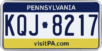 PA license plate KQJ8217