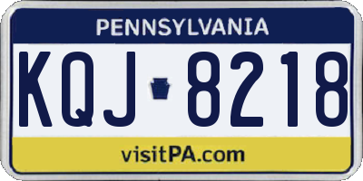PA license plate KQJ8218