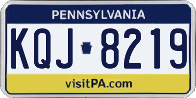 PA license plate KQJ8219