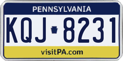 PA license plate KQJ8231