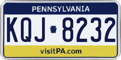 PA license plate KQJ8232