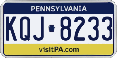 PA license plate KQJ8233
