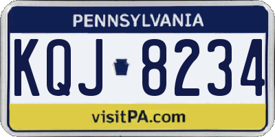 PA license plate KQJ8234