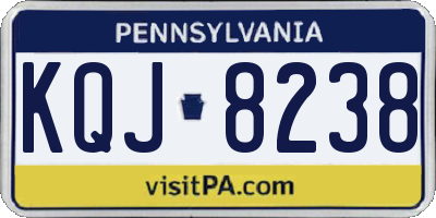 PA license plate KQJ8238