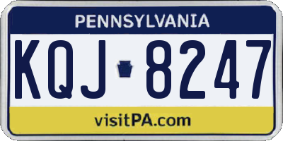 PA license plate KQJ8247