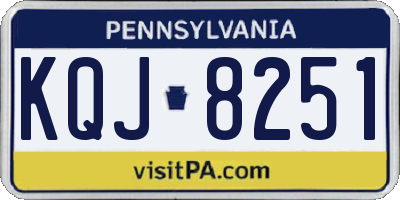 PA license plate KQJ8251