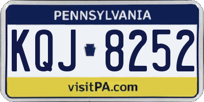 PA license plate KQJ8252