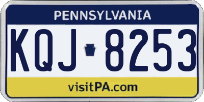 PA license plate KQJ8253