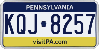 PA license plate KQJ8257