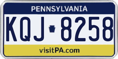 PA license plate KQJ8258