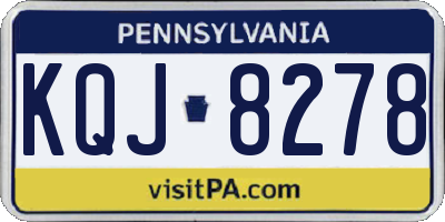 PA license plate KQJ8278