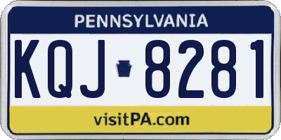 PA license plate KQJ8281