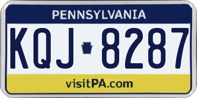 PA license plate KQJ8287