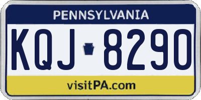 PA license plate KQJ8290