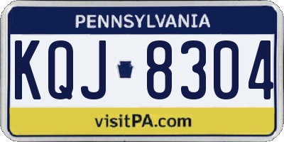 PA license plate KQJ8304