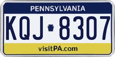 PA license plate KQJ8307