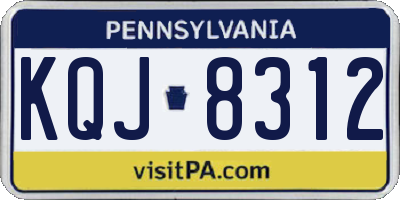 PA license plate KQJ8312