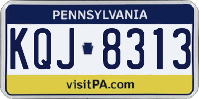 PA license plate KQJ8313