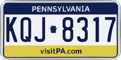 PA license plate KQJ8317