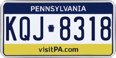 PA license plate KQJ8318