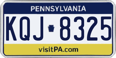 PA license plate KQJ8325