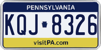 PA license plate KQJ8326