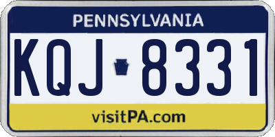 PA license plate KQJ8331