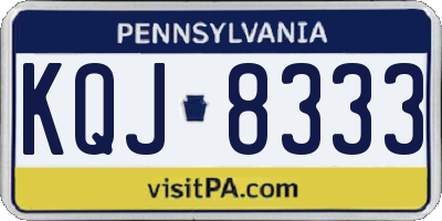 PA license plate KQJ8333