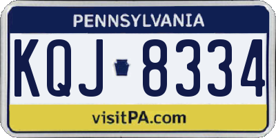 PA license plate KQJ8334