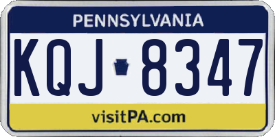 PA license plate KQJ8347