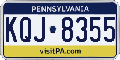 PA license plate KQJ8355